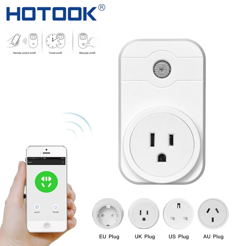 Smart Socket Plug WIFI Outlet EU US AU UK Timer Switch Wireless Control Power Adapter on and off by mobile phone HOTOOK
Smart Socket Plug WIFI Outlet EU US AU UK Timer Switch Wireless Control Power Adapter on and off by mobile phone HOTOOK