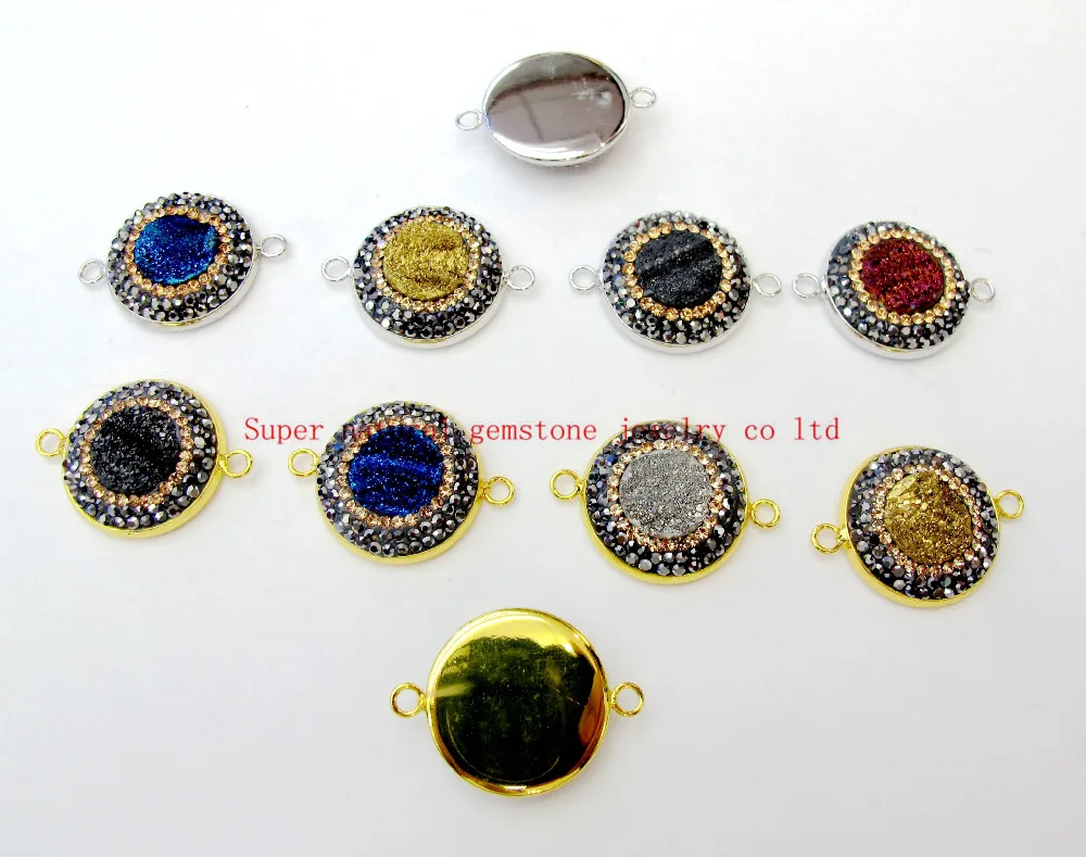 High Quality!Mixed Goede Drusy Pendant Necklace Bracelet Connector With Crystals Drusy Pendant Jewelry Findings 5pcs/lot
High Quality!Mixed Goede Drusy Pendant Necklace Bracelet Connector With Crystals Drusy Pendant Jewelry Findings 5pcs/lot