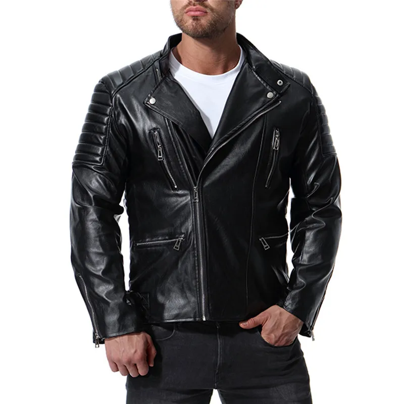 2018 Autumn new Men's Leather clothing Europe and the United States tide Models Locomotive Lapel High-end Leather clothing
2018 Autumn new Men's Leather clothing Europe and the United States tide Models Locomotive Lapel High-end Leather clothing