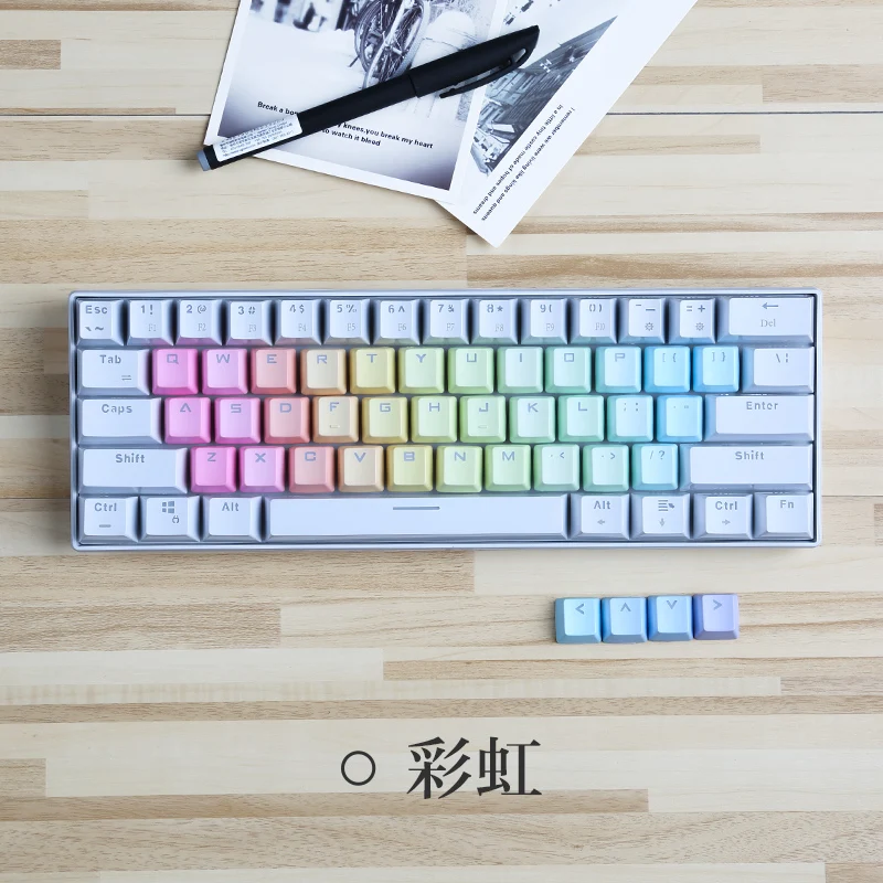 37pcs/set PBT transparent rainbow keycaps 37 keys letters area mechanical keyboard keycaps personality
37pcs/set PBT transparent rainbow keycaps 37 keys letters area mechanical keyboard keycaps personality