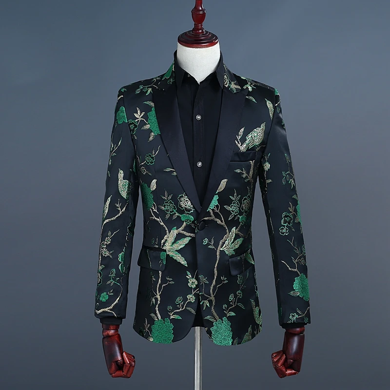 Elegant Men Slim Fit Blazer Embroidery Mens Fashion Suit Men Blazer Jacket Men Stage Costume Homme Mens Floral Blazer
Elegant Men Slim Fit Blazer Embroidery Mens Fashion Suit Men Blazer Jacket Men Stage Costume Homme Mens Floral Blazer