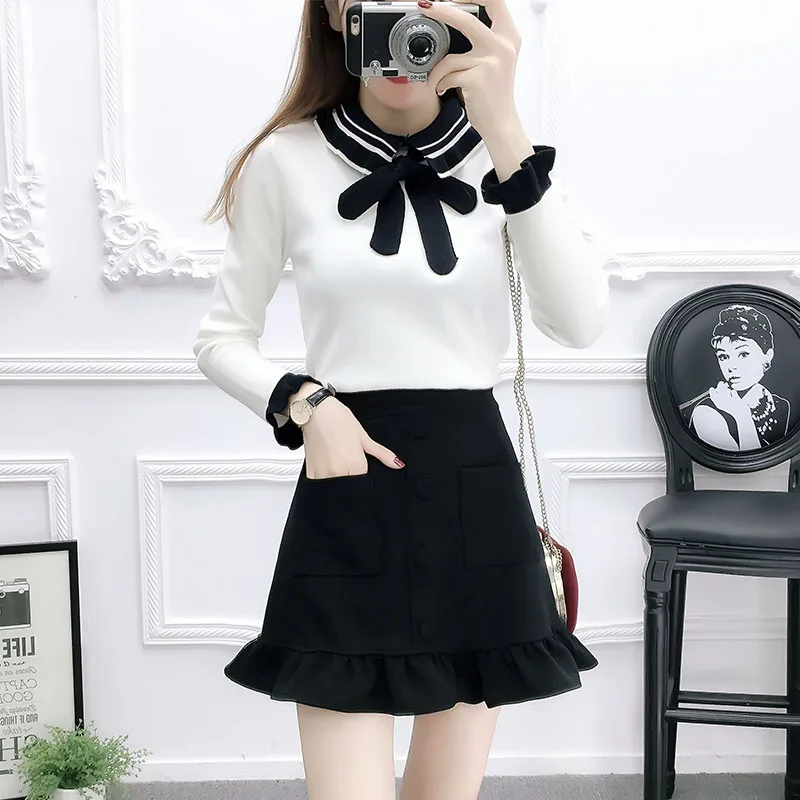 2019 New Fairy Sweater Sweater + Woolen Skirt Two-piece Suit Sweet Fashion Casual High Street Suit Women 2 Piece Skirt Sets
2019 New Fairy Sweater Sweater + Woolen Skirt Two-piece Suit Sweet Fashion Casual High Street Suit Women 2 Piece Skirt Sets