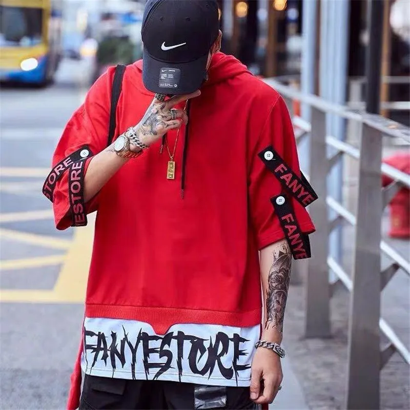 Summer Hip Hop Tshirt Streetwear Casual Hooded Tops Tee Loose Mens T shirt Funny High Sterrt Top Tees Funny Dance T shirt Males
Summer Hip Hop Tshirt Streetwear Casual Hooded Tops Tee Loose Mens T shirt Funny High Sterrt Top Tees Funny Dance T shirt Males