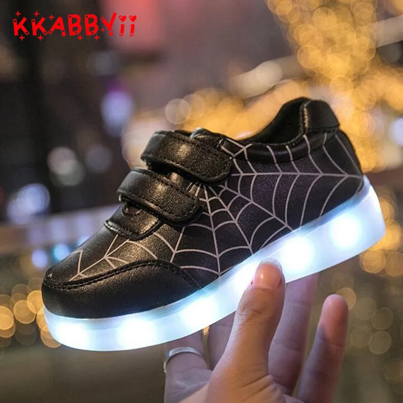 Европейские 22 35 светящиеся кроссовки USB зарядка светодио дный детская обувь для