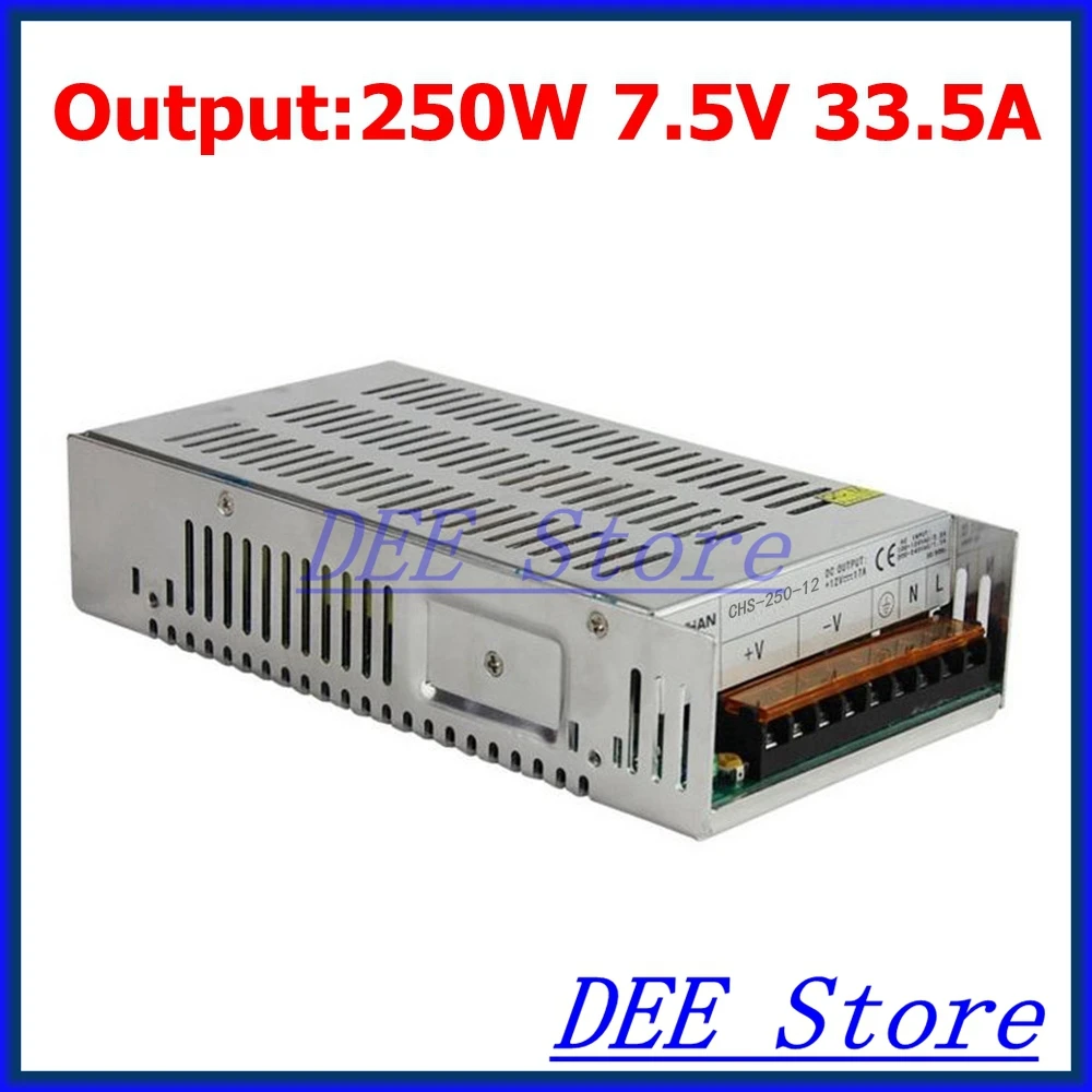 250W 7.5V(6.75V~8.25V) 33.5A Single Output Adjustable Switching power supply unit for LED Strip light Universal AC-DC Converter
250W 7.5V(6.75V~8.25V) 33.5A Single Output Adjustable Switching power supply unit for LED Strip light Universal AC-DC Converter