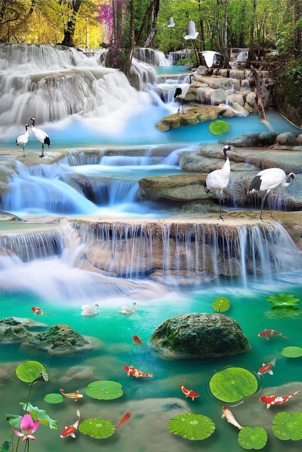 Free Shipping lotus flower carp Cranes 3D floor tiles wear non-slip moisture proof bedroom bathroom flooring wallpaper mural
Free Shipping lotus flower carp Cranes 3D floor tiles wear non-slip moisture proof bedroom bathroom flooring wallpaper mural