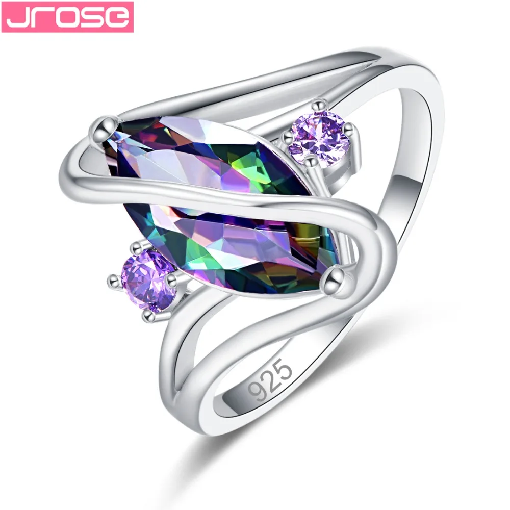JROSE Engagement Marquise Cut Elegant Rainbow & Blue & Green& Red Cubic Zirconia Silver Wedding Ring For Women Gifts Wholesale
JROSE Engagement Marquise Cut Elegant Rainbow & Blue & Green& Red Cubic Zirconia Silver Wedding Ring For Women Gifts Wholesale