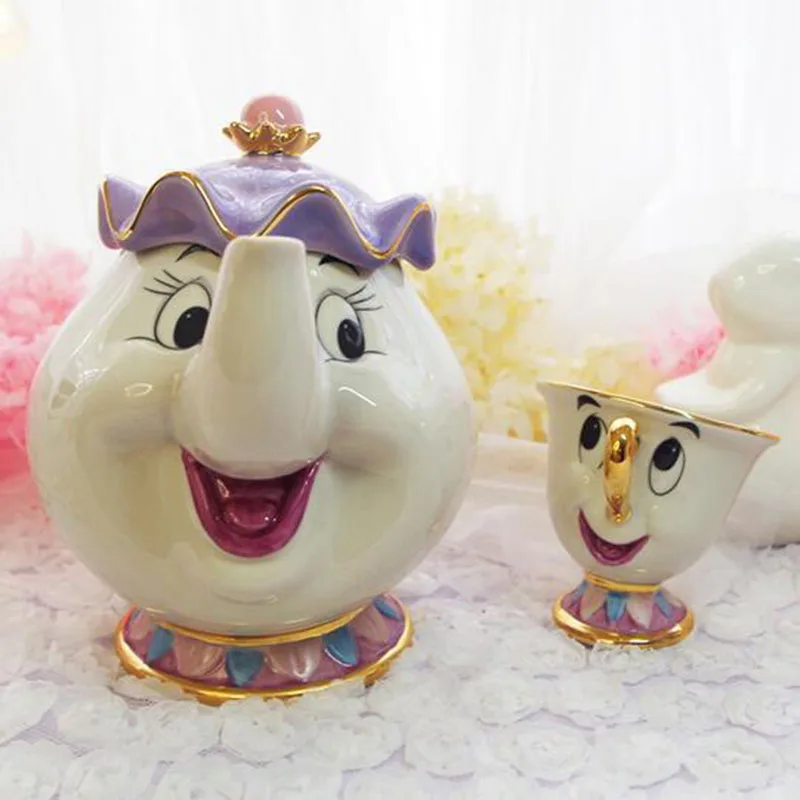 Горячая Распродажа чайный чайник с чипом Mrs Potts в старом мультяшном стиле милый