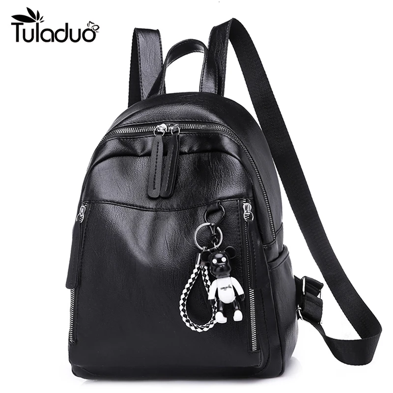 Backpack Female 2020 Women Leather Soft Back Pack With Bear Casual Preppy Style Backpacks Black School Bags For Teenagers Girls
Backpack Female 2020 Women Leather Soft Back Pack With Bear Casual Preppy Style Backpacks Black School Bags For Teenagers Girls
