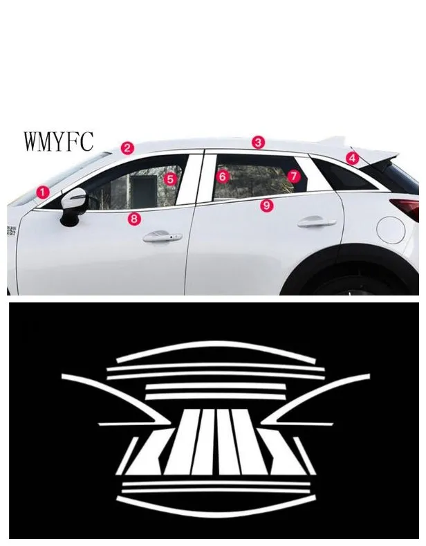 Fit For Mazda cx-3 cx 3 2015 2016 2017 2018 Stainless Window trim Side Window Top Trim Car Accessories 18pcs
Fit For Mazda cx-3 cx 3 2015 2016 2017 2018 Stainless Window trim Side Window Top Trim Car Accessories 18pcs