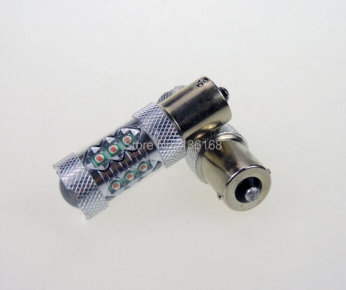 2 шт. 80 Вт Янтарный/Желтый 1156 G18 P21W 7507 1156A BA15S CREE чипы высокой Мощность светодиодный