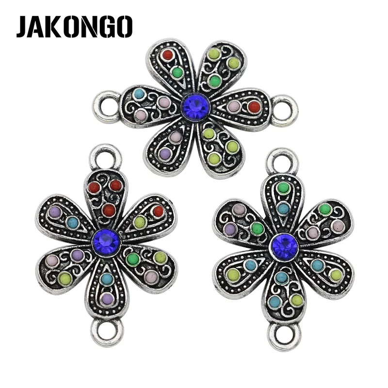 JAKONGO Antique Silver Plated Crystal Flower Connector for Jewelry Making Bracelet DIY Accessories Handmade Craft 23x16mm 5PCS
JAKONGO Antique Silver Plated Crystal Flower Connector for Jewelry Making Bracelet DIY Accessories Handmade Craft 23x16mm 5PCS