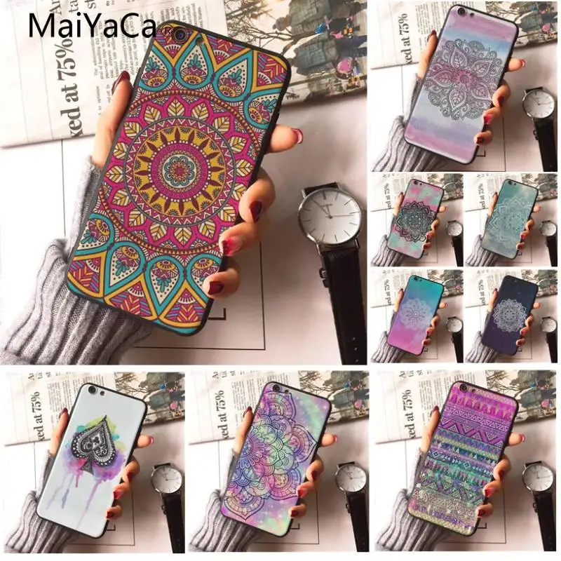 Индийский узор Мандала для iphone X XS XR XSMax 7 8plus стильные роскошные аксессуары