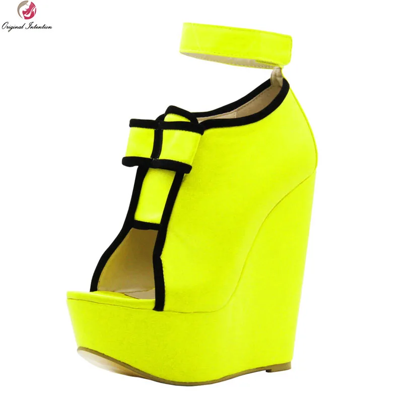 Original Intention Super Sexy Women Sandals Platform Open Toe Wedges Sandals Fashion Blue Yellow Shoes Woman Plus US Size 4-10.5
Original Intention Super Sexy Women Sandals Platform Open Toe Wedges Sandals Fashion Blue Yellow Shoes Woman Plus US Size 4-10.5