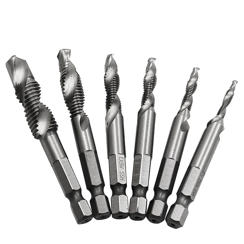 6pcs/set M3-M10 Multifunction Metric Screw Taps Set HSS Hex Shank Machine Tapping Tools Drilling Machine Accessories
6pcs/set M3-M10 Multifunction Metric Screw Taps Set HSS Hex Shank Machine Tapping Tools Drilling Machine Accessories