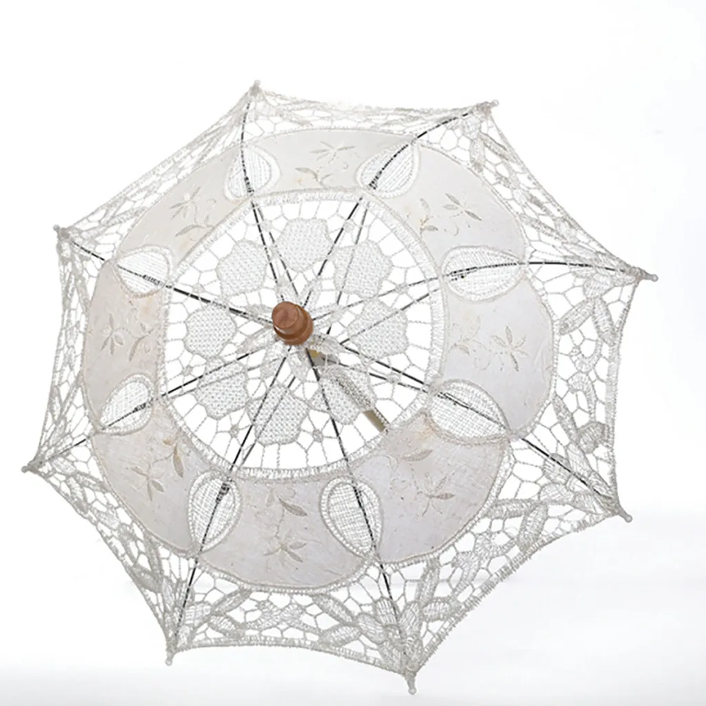 Фото Винтажный кружевной зонт с ручками антиуф вечерние свадебные - купить