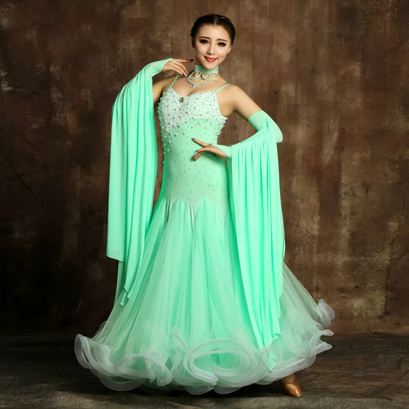 Luxurious Mint Green Ballroom Dresses Professional Adult Ballroom Performance Wear Big Sleeves Hemline Ballroom Dance Dresses
Luxurious Mint Green Ballroom Dresses Professional Adult Ballroom Performance Wear Big Sleeves Hemline Ballroom Dance Dresses