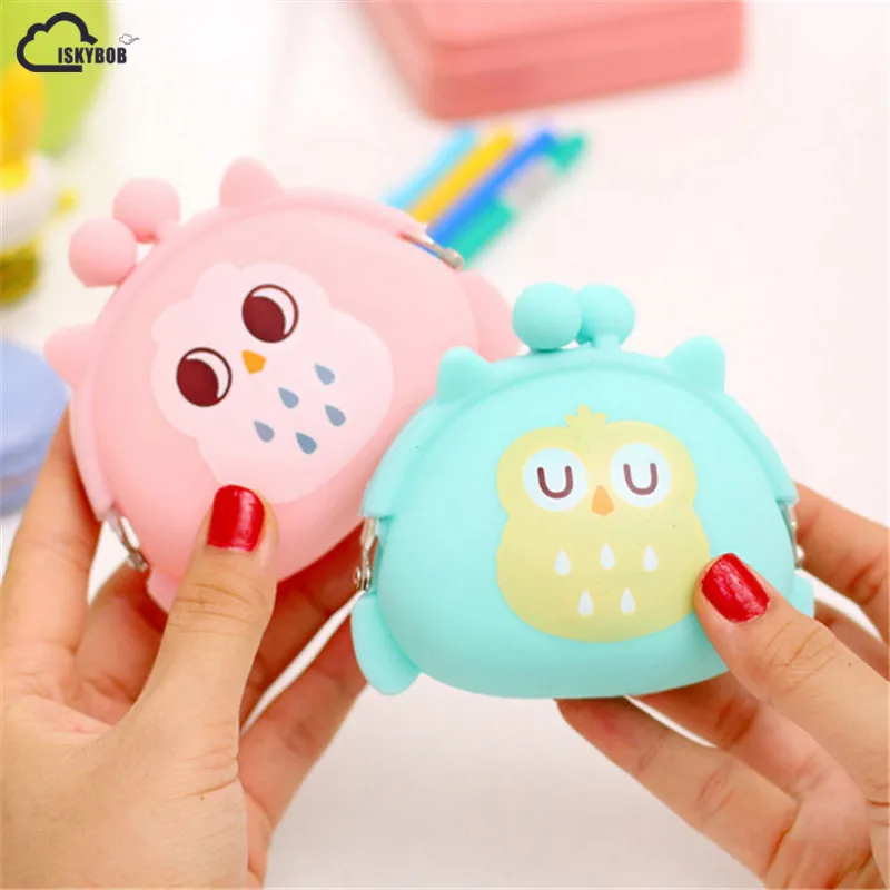 Kawaii Candy Owl бумажник силиконовый маленький чехол милый кошелек для монет девочек