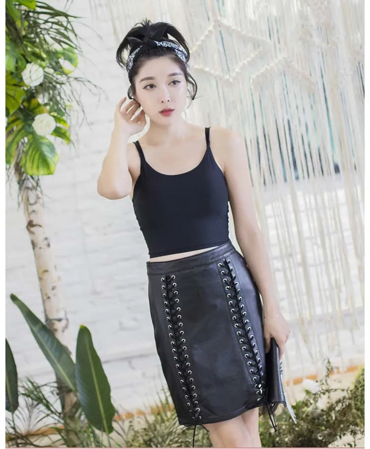 new spring 2019 woman's genuine real sheepskin leather skirt lace-up straight sexy lady's summer clothing black plus size xxxl
new spring 2019 woman's genuine real sheepskin leather skirt lace-up straight sexy lady's summer clothing black plus size xxxl