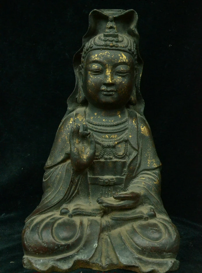 Old China Buddhism Iron Gilt Kwan-yin Avalokitesvara Boddhisattva Goddess Statue
Old China Buddhism Iron Gilt Kwan-yin Avalokitesvara Boddhisattva Goddess Statue