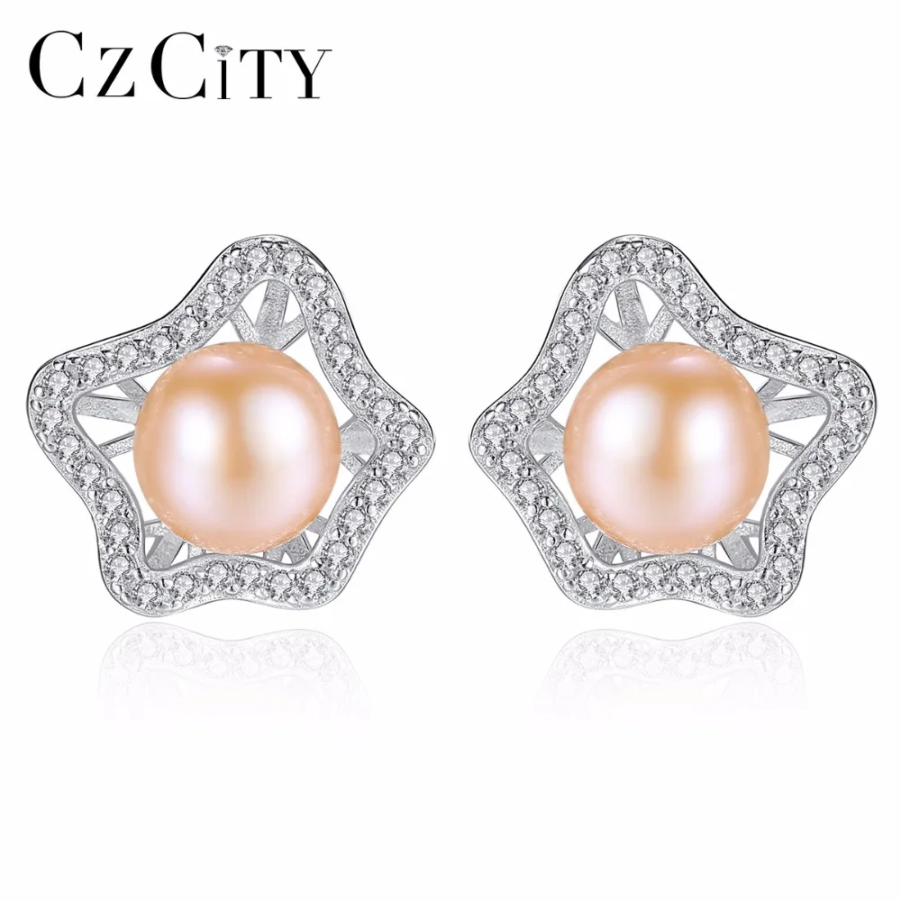 CZCITY Flower Shape Natural Pearl Stud Earrings S925 Sterling Silver Earring Pink Pearls Bridal Bridesmaid Retro Pearl Jewelry
CZCITY Flower Shape Natural Pearl Stud Earrings S925 Sterling Silver Earring Pink Pearls Bridal Bridesmaid Retro Pearl Jewelry