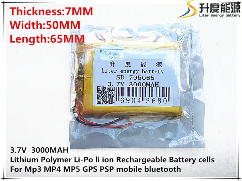 5pcs 3.7V,3000mAH,705065 Polymer lithium ion / Li-ion battery for TOY,POWER BANK,GPS,mp3,mp4,cell phone,speaker
5pcs 3.7V,3000mAH,705065 Polymer lithium ion / Li-ion battery for TOY,POWER BANK,GPS,mp3,mp4,cell phone,speaker