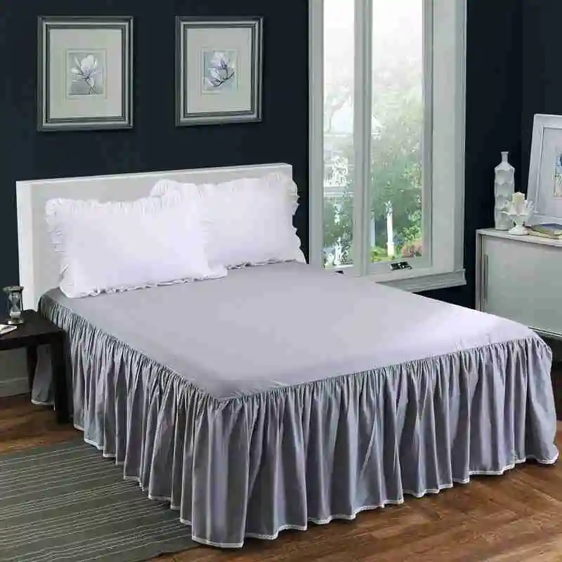 100%cotton gray&white Korean bed skirt with bed surface ruffles dust protective bedspread bed apron free shipping SN
100%cotton gray&white Korean bed skirt with bed surface ruffles dust protective bedspread bed apron free shipping SN