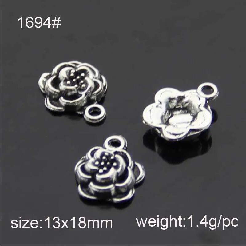 HOT 25pcs Tibetan Silver Alloy Charm Rose Flower Antique Pendants Fit DIY Necklaces&Bracelets Jewelry Making 18*13
HOT 25pcs Tibetan Silver Alloy Charm Rose Flower Antique Pendants Fit DIY Necklaces&Bracelets Jewelry Making 18*13