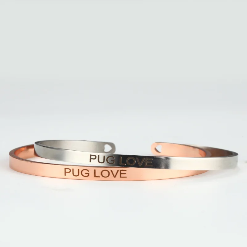 Sell Well DIY Lettering Bracelet PUG LOVE Fashion Stainless Steel Simple Bracelet Jewelry 4MM
Sell Well DIY Lettering Bracelet PUG LOVE Fashion Stainless Steel Simple Bracelet Jewelry 4MM
