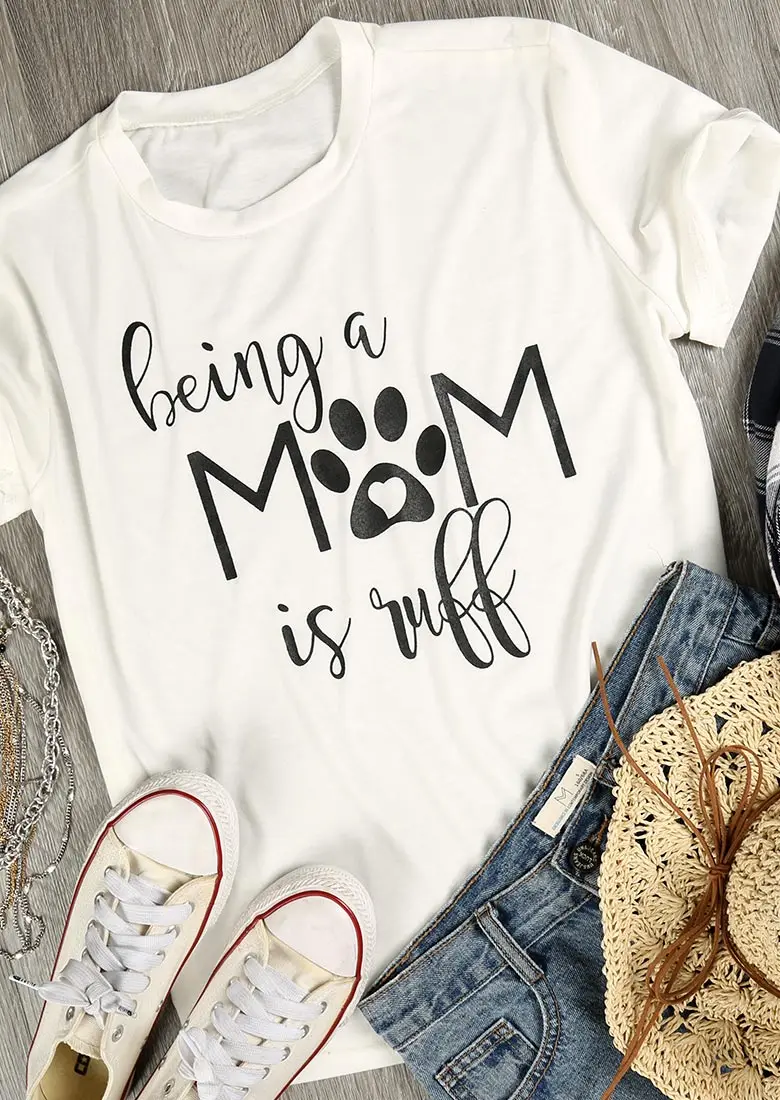 Being A Mom Is Ruff Paw T-Shirt funny graphic mother gift shirt harajuku mom tees summer cotton fashion women tops goth shirt
Being A Mom Is Ruff Paw T-Shirt funny graphic mother gift shirt harajuku mom tees summer cotton fashion women tops goth shirt