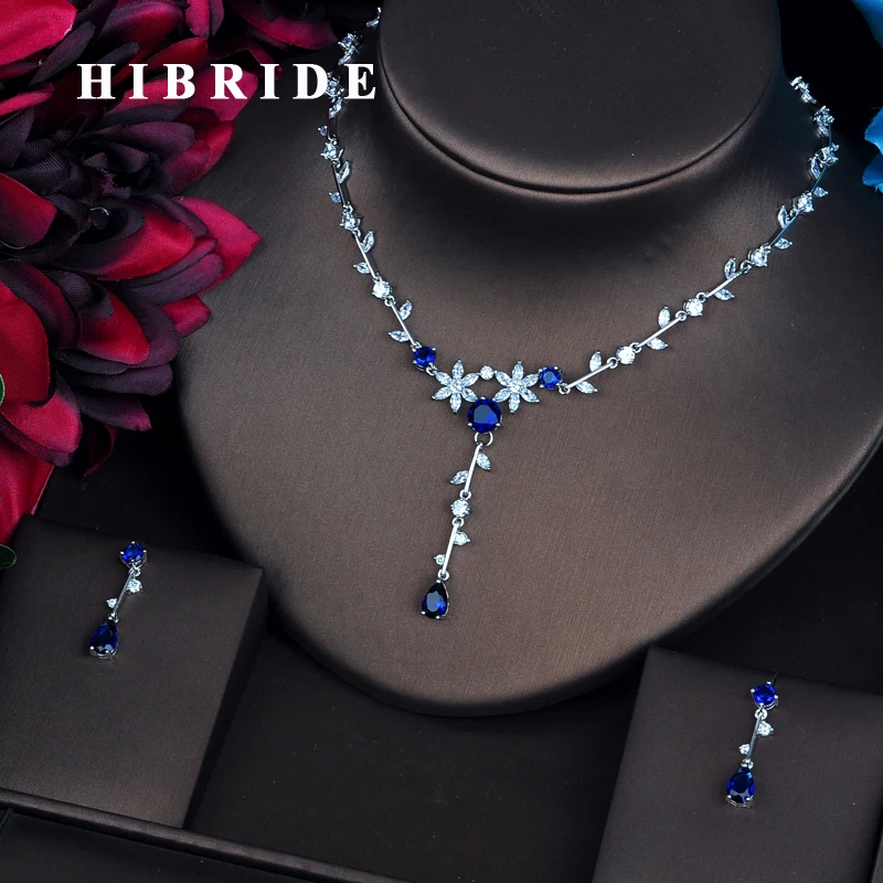 HIBRIDE Beautiful Flower Blue Cubic Zirconia Jewelry Sets For Women Earring Necklace Set Wedding Dress Accessories Gifts N-491
HIBRIDE Beautiful Flower Blue Cubic Zirconia Jewelry Sets For Women Earring Necklace Set Wedding Dress Accessories Gifts N-491