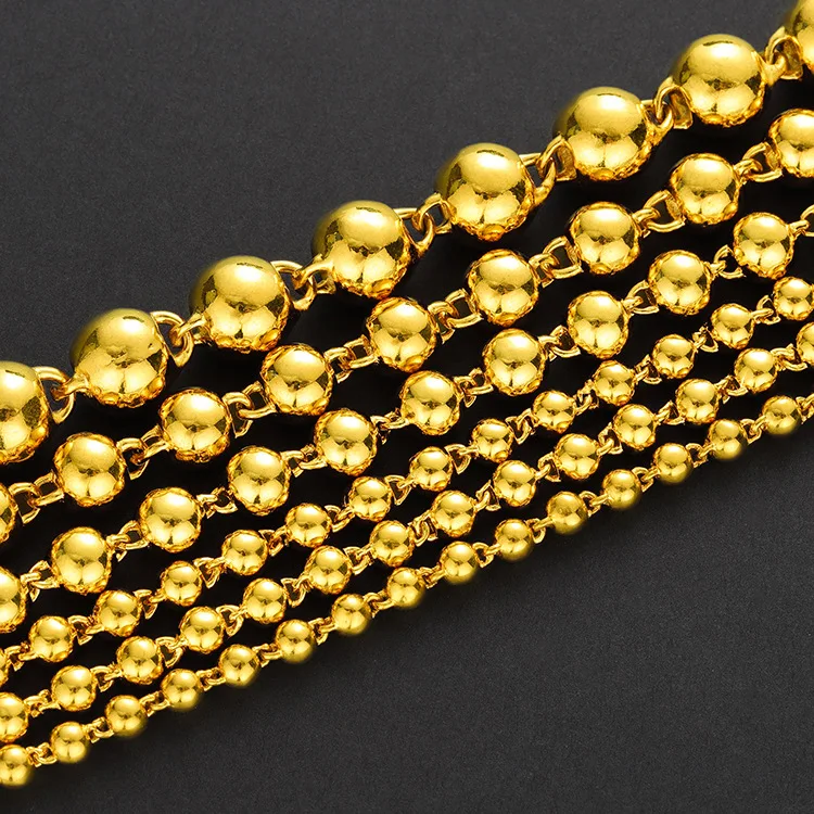 Solid Smooth Beads Necklace Chain for Men and Women Yellow Gold Filled Couple Necklace Jewelry Wholesale Drop Shipping
Solid Smooth Beads Necklace Chain for Men and Women Yellow Gold Filled Couple Necklace Jewelry Wholesale Drop Shipping