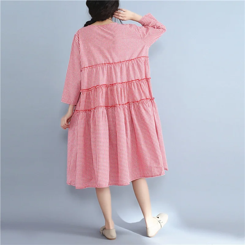 NYFS 2020 New Spring Women dress Vintage Cotton Linen Loose Plaid long dress Vestidos Robe Dresses
NYFS 2020 New Spring Women dress Vintage Cotton Linen Loose Plaid long dress Vestidos Robe Dresses