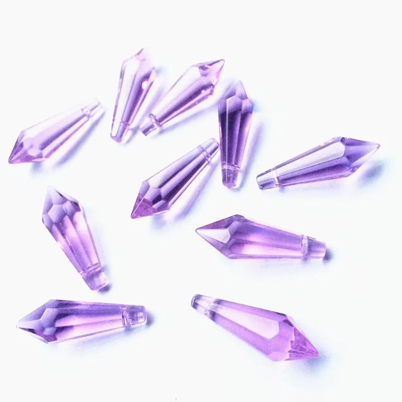

100pcs 36mm Lilac Glass Crystal Chandelier Lamp Lighting Part Prisms Drops Pendants (Free Rings )Home Light Room Decoration