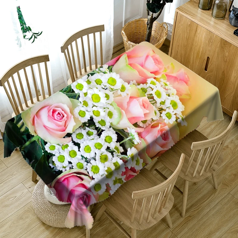 Beautiful Flower Pattern 3D Tablecloth Dustproof Tablecloth Wedding Banquet Hotel Decoration Table Cloth home Textile Supplies
Beautiful Flower Pattern 3D Tablecloth Dustproof Tablecloth Wedding Banquet Hotel Decoration Table Cloth home Textile Supplies