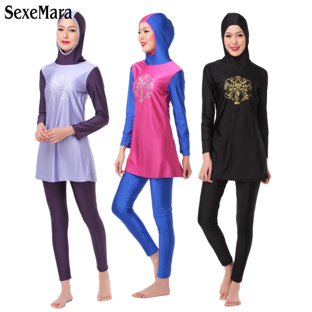 2019 Print Women Swim wear Islamic Swimsuit For Muslim Ladies Arab Islam Cover Beach Wear Long sleeve Modest Swimwear black Pink
2019 Print Women Swim wear Islamic Swimsuit For Muslim Ladies Arab Islam Cover Beach Wear Long sleeve Modest Swimwear black Pink