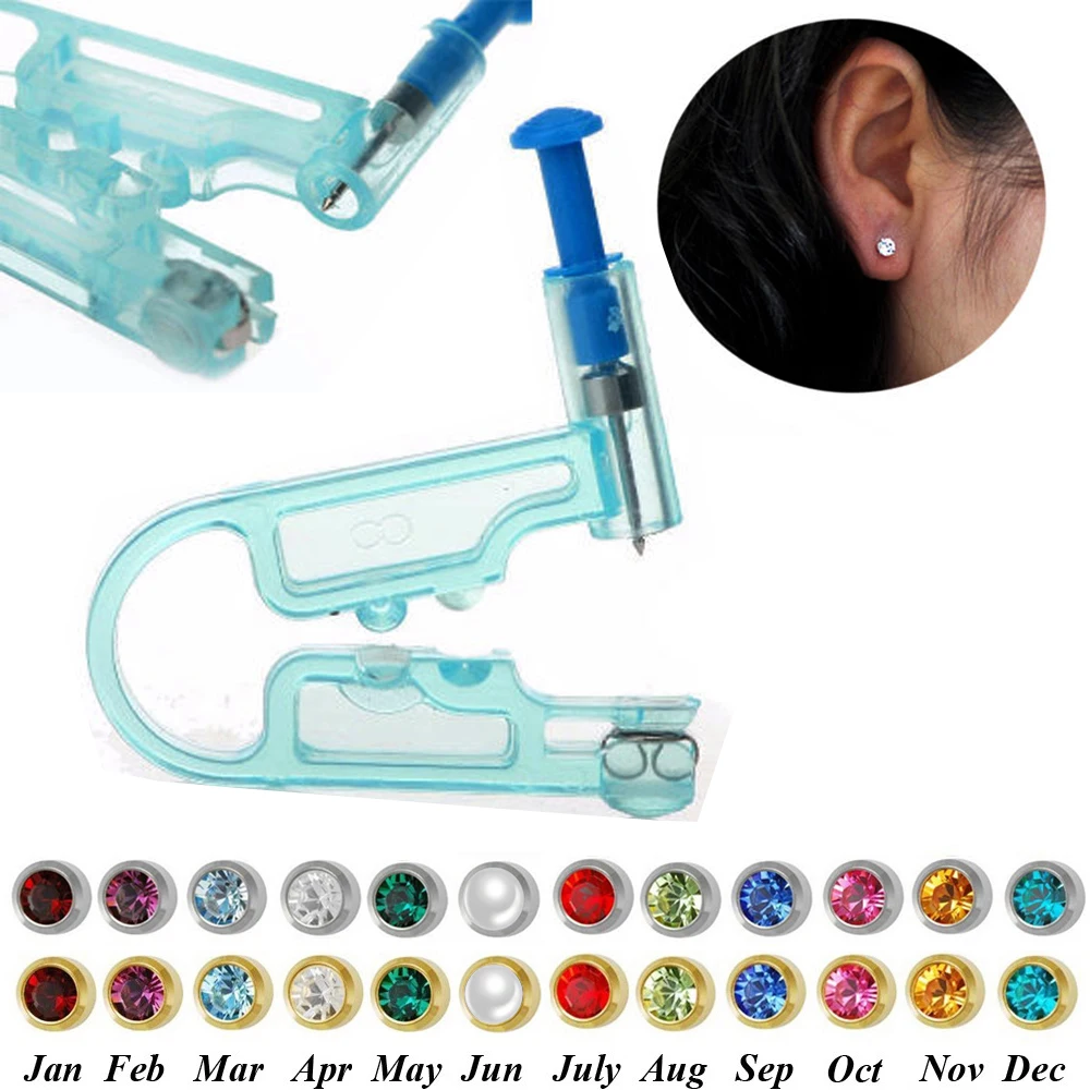 1Pc Asepsis Safe Sterile Ear Piercing Tool Unit with Ear Stud 4mm CZ Birthstone Stud Bezel Disposable Body Ear Pierce Gun Kit
1Pc Asepsis Safe Sterile Ear Piercing Tool Unit with Ear Stud 4mm CZ Birthstone Stud Bezel Disposable Body Ear Pierce Gun Kit