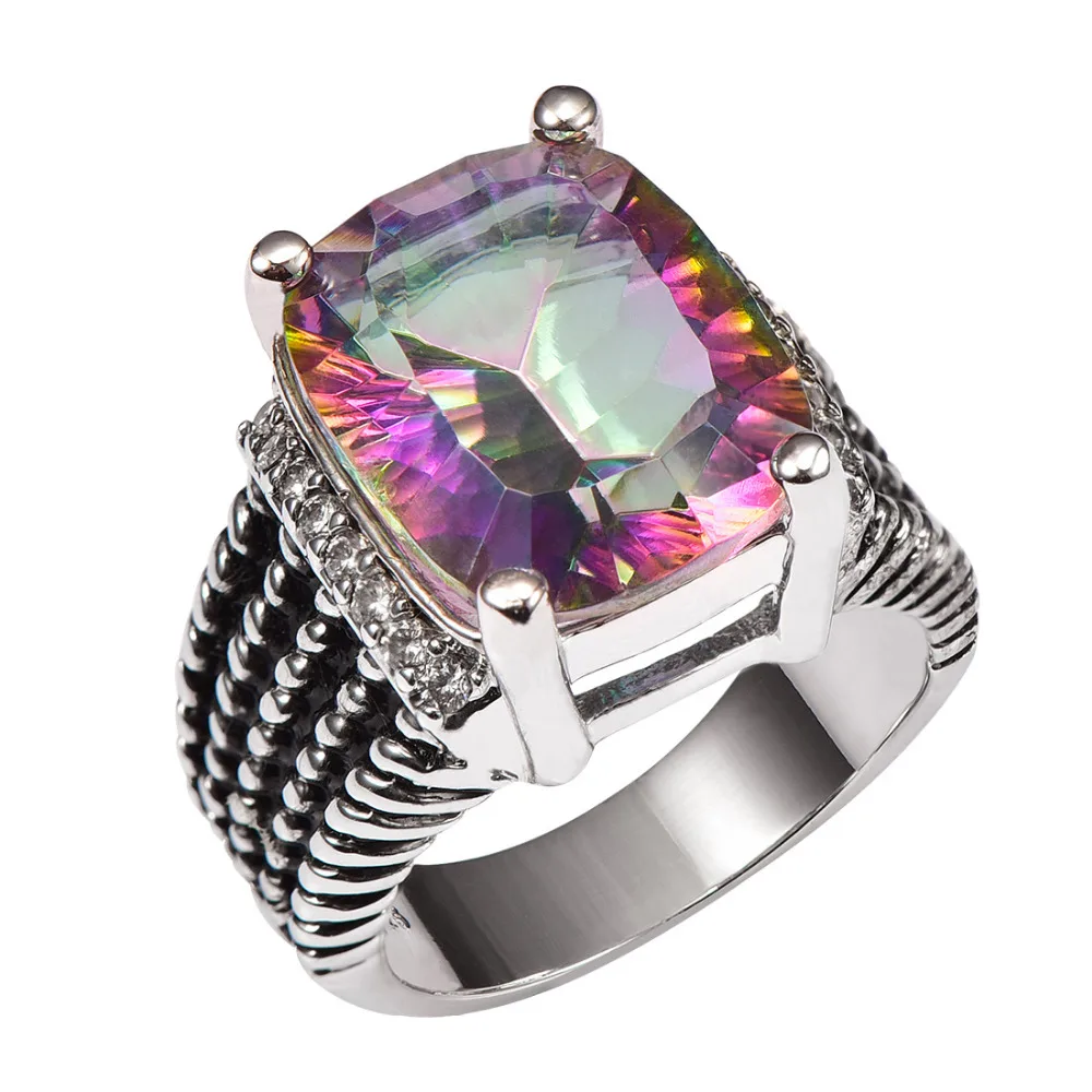 Huge Rose Rainbow Crystal Zircon With Multi White Crystal Zircon 925 Sterling Silver Ring and Men Size 6 7 8 9 10 11 F1511
Huge Rose Rainbow Crystal Zircon With Multi White Crystal Zircon 925 Sterling Silver Ring and Men Size 6 7 8 9 10 11 F1511
