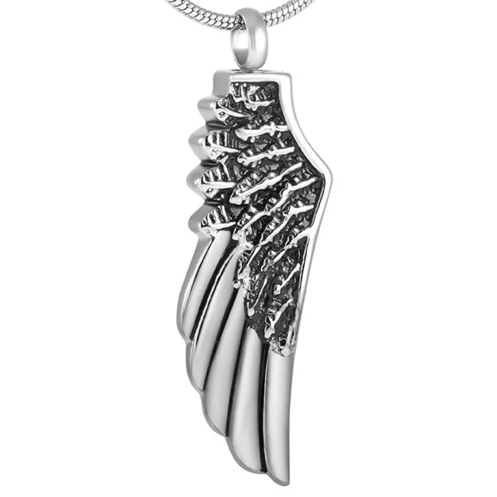 MJD8532 Stainless Steel Break off Angel Wing Memorial Jewelry Funeral Locket for Ashes Urn Pendant Necklace
MJD8532 Stainless Steel Break off Angel Wing Memorial Jewelry Funeral Locket for Ashes Urn Pendant Necklace