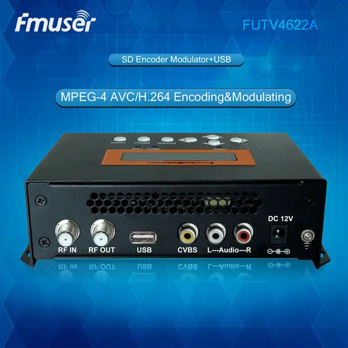 FUTV4622A DVB-T MPEG-4 AVC/H.264 SD кодировщик модулятор (тюнер, CVBS/RCA in; RF out) с USB обновлением для домашнего использования
FUTV4622A DVB-T MPEG-4 AVC/H.264 SD кодировщик модулятор (тюнер, CVBS/RCA in; RF out) с USB обновлением для домашнего использования