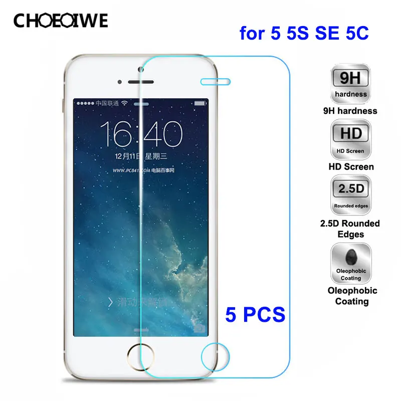 5 PCS / Lot Screen Protectors for iPhone 5 5s SE 5C Explosion proof Tempered Glass for iPhone 5 5s SE 5C Cover Glass Film
5 PCS / Lot Screen Protectors for iPhone 5 5s SE 5C Explosion proof Tempered Glass for iPhone 5 5s SE 5C Cover Glass Film