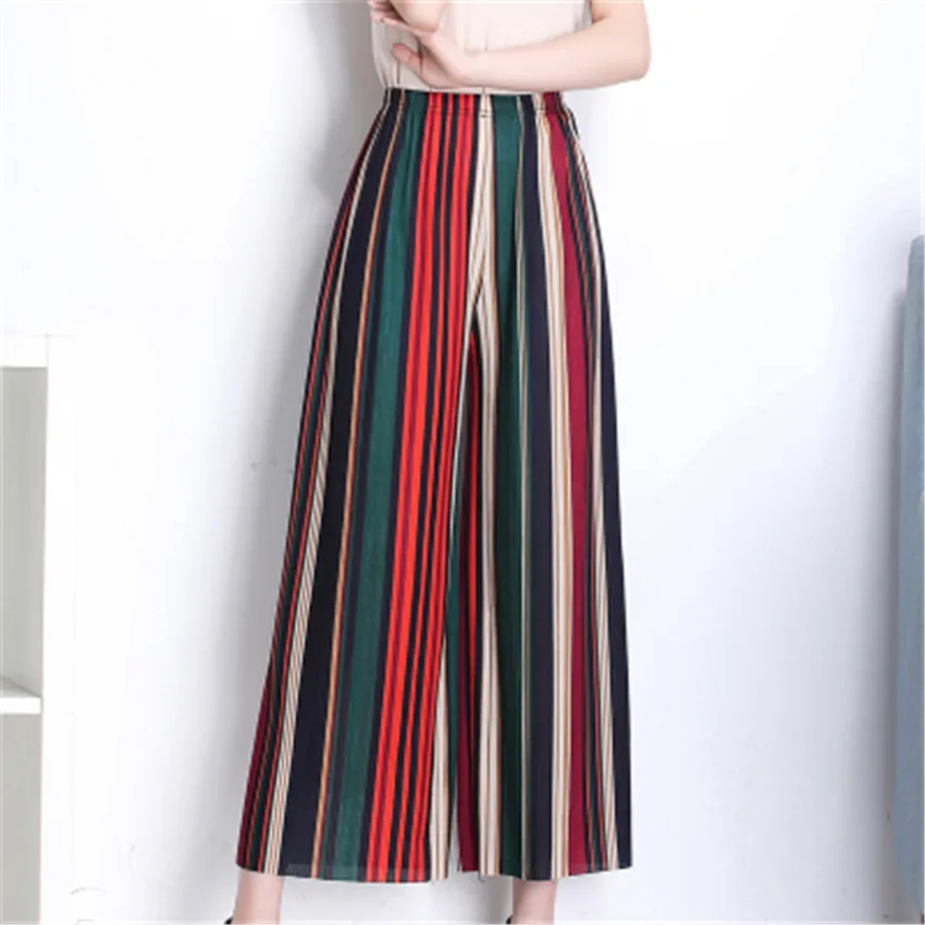 2019 Fashion Women Striped Wide Leg Pant Casual Ankle-Length Pleated Pant Summer Eastic Waist Thin Pants For Mother Trousers 807
2019 Fashion Women Striped Wide Leg Pant Casual Ankle-Length Pleated Pant Summer Eastic Waist Thin Pants For Mother Trousers 807