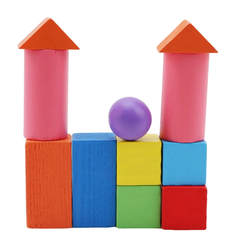 New Color Wooden Children Early Education Building Blocks Geometry Combination Teaching Tool Three-dimensional Educational Toys | Игрушки и