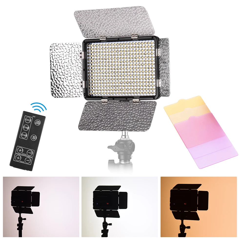 Adjustable LED Video Light Photography 5500K Lamp Panel Brightness with 3pcs Color Filters for Canon Nikon Sony DSLR Camera DV
Adjustable LED Video Light Photography 5500K Lamp Panel Brightness with 3pcs Color Filters for Canon Nikon Sony DSLR Camera DV