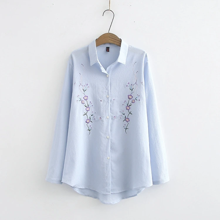Plus Size Women White Blouse Long Sleeve Floral Embroidery Shirts Office Wear Long Tops
Plus Size Women White Blouse Long Sleeve Floral Embroidery Shirts Office Wear Long Tops