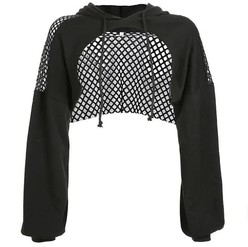 Kpop Hoodies New Sexy Women Party Club Long Sleeve Mesh Fishnet Hooded Sweatshirt Black Pullovers Harajuku Crop Tops
Kpop Hoodies New Sexy Women Party Club Long Sleeve Mesh Fishnet Hooded Sweatshirt Black Pullovers Harajuku Crop Tops