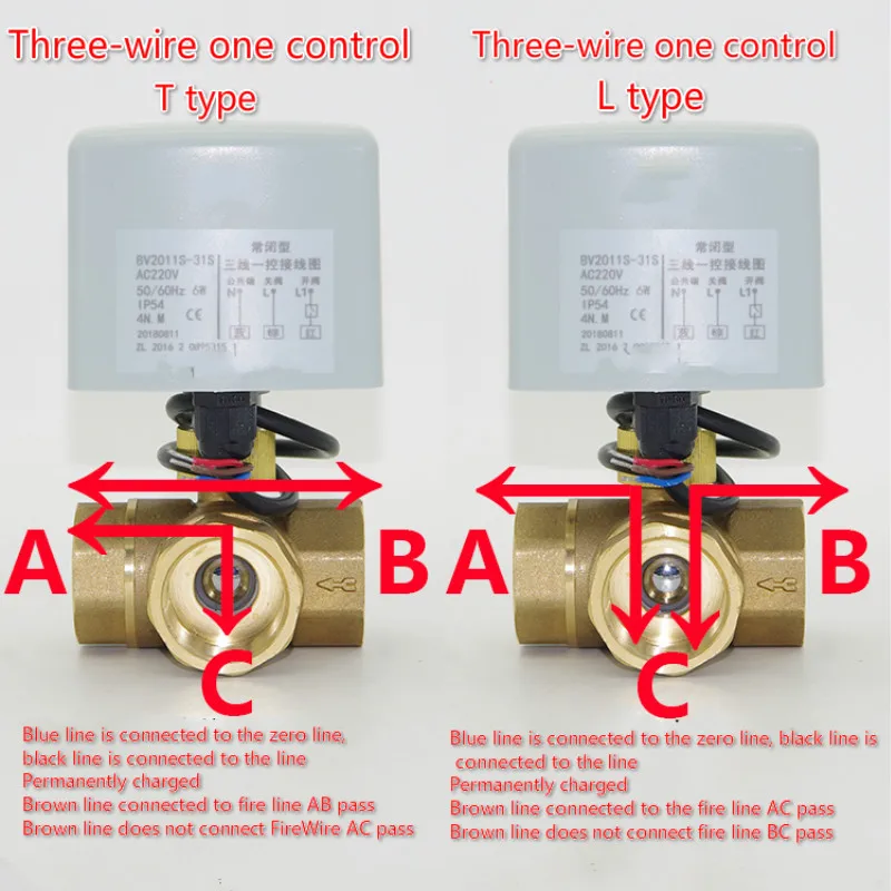 AC220V 2 way 3 way brass electric Motorized ball valve three-wire two-control three-wire one control T type valve L type valve
AC220V 2 way 3 way brass electric Motorized ball valve three-wire two-control three-wire one control T type valve L type valve