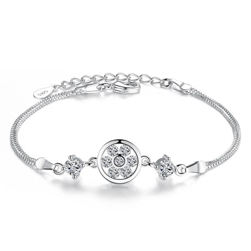 KOFSAC New 925 Sterling Silver Bracelet For Women Valentine's Day Luxury Crystal Round Bracelets & Bangles Fashion Jewelry Gift
KOFSAC New 925 Sterling Silver Bracelet For Women Valentine's Day Luxury Crystal Round Bracelets & Bangles Fashion Jewelry Gift