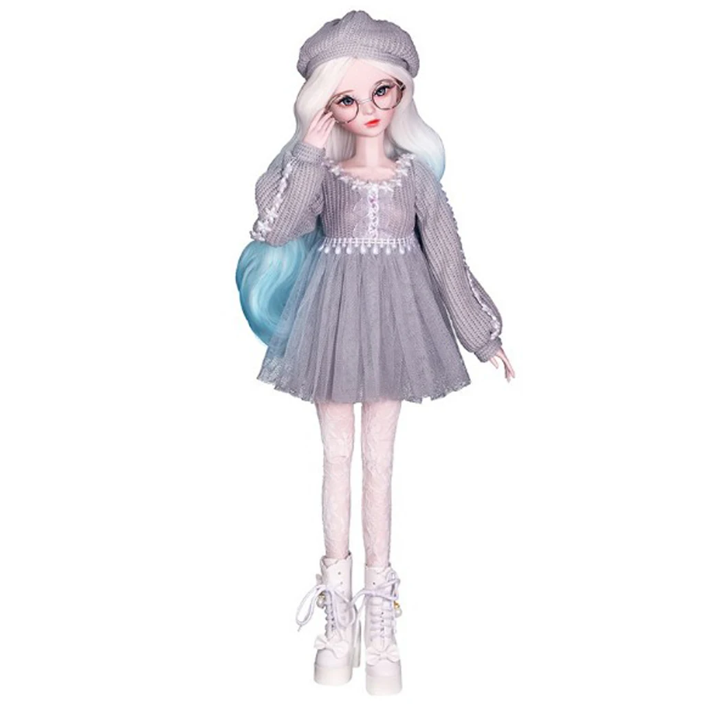 Модный свитер Gauzy платье с беретом кружевные чулки для 1/3 BJD 60 см аксессуары кукол