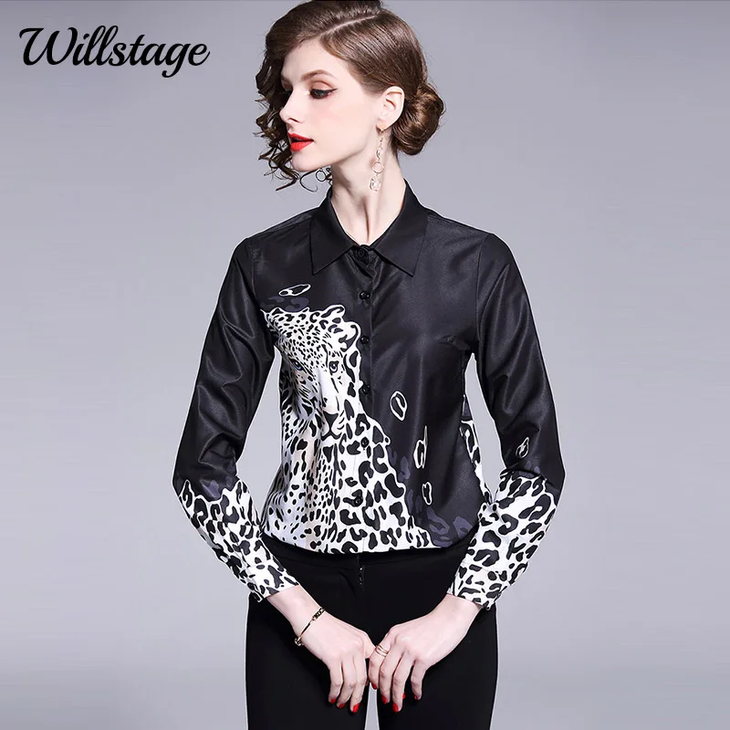 Willstage printed Black Shirts women leopard grain Blouse long sleeve Formal Office ladies Work wear 2019 Summer Autumn shirt
Willstage printed Black Shirts women leopard grain Blouse long sleeve Formal Office ladies Work wear 2019 Summer Autumn shirt